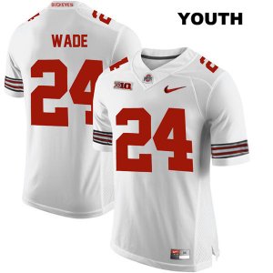 Youth NCAA Ohio State Buckeyes Shaun Wade #24 College Stitched Authentic Nike White Football Jersey PK20H34EJ